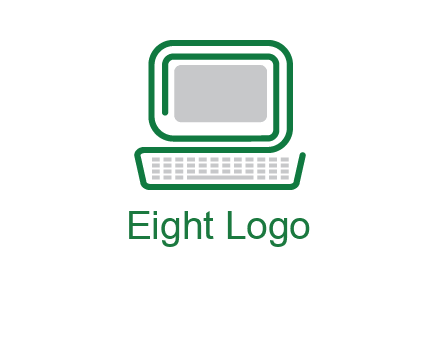 abstract monitor with keyboard icon