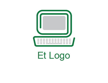 abstract monitor with keyboard icon