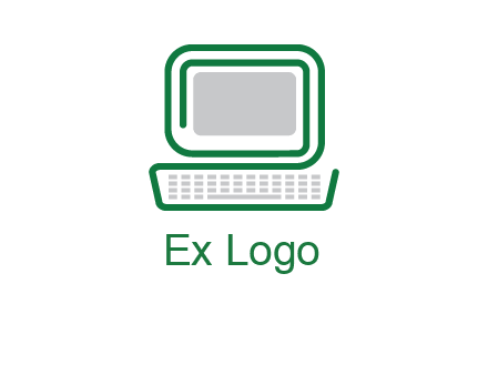 abstract monitor with keyboard icon