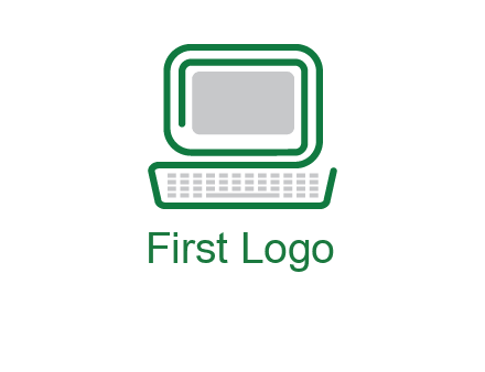 abstract monitor with keyboard icon