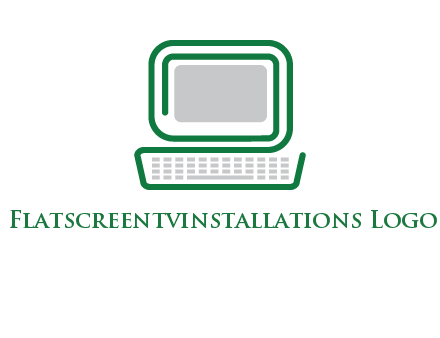 abstract monitor with keyboard icon
