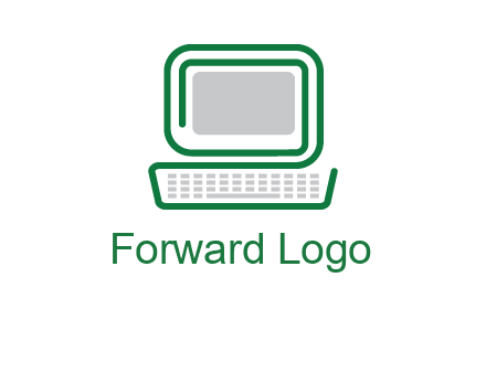 abstract monitor with keyboard icon