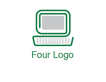 abstract monitor with keyboard icon