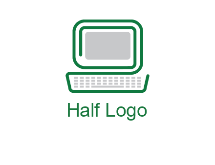 abstract monitor with keyboard icon