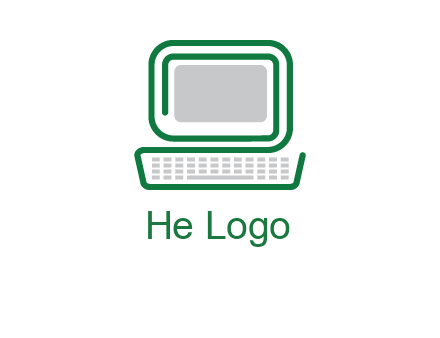 abstract monitor with keyboard icon