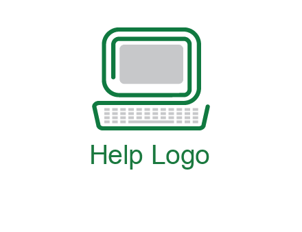 abstract monitor with keyboard icon