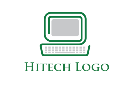 abstract monitor with keyboard icon