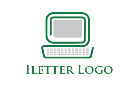 abstract monitor with keyboard icon
