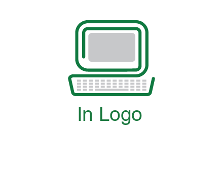 abstract monitor with keyboard icon