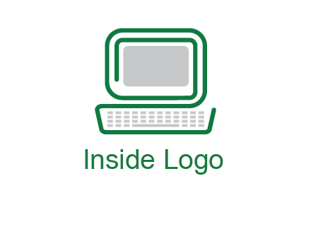 abstract monitor with keyboard icon