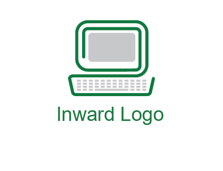 abstract monitor with keyboard icon