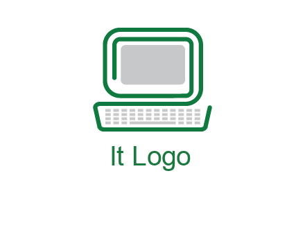 abstract monitor with keyboard icon