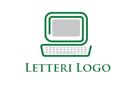 abstract monitor with keyboard icon
