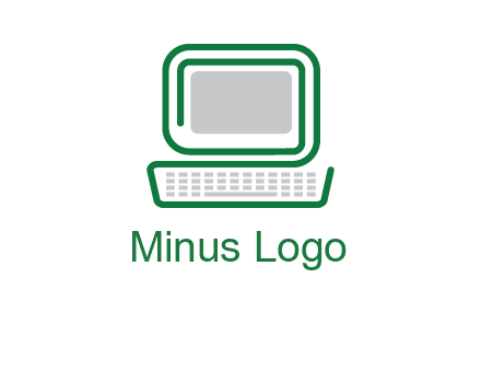 abstract monitor with keyboard icon