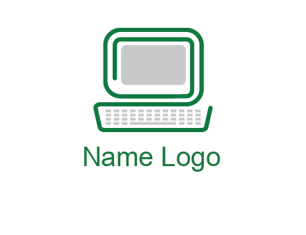 abstract monitor with keyboard icon