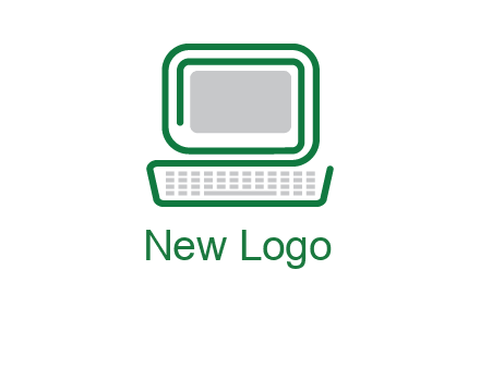 abstract monitor with keyboard icon