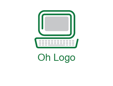 abstract monitor with keyboard icon