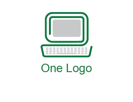 abstract monitor with keyboard icon