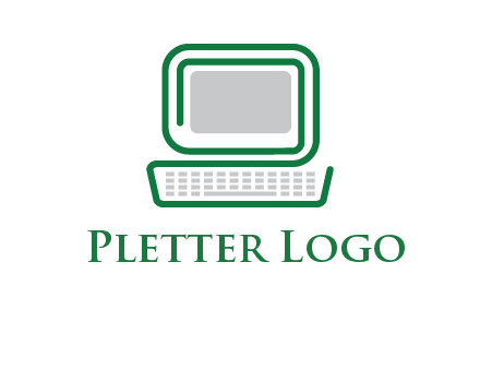 abstract monitor with keyboard icon