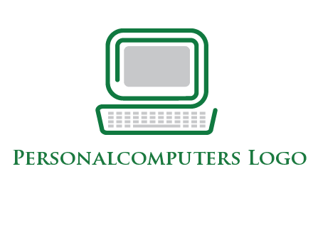 abstract monitor with keyboard icon