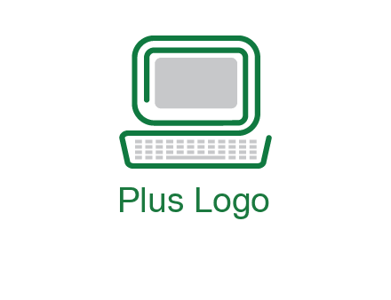 abstract monitor with keyboard icon