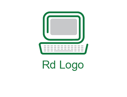 abstract monitor with keyboard icon
