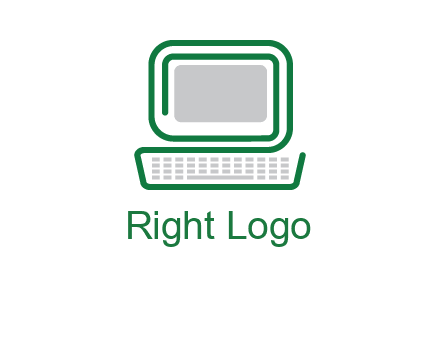 abstract monitor with keyboard icon