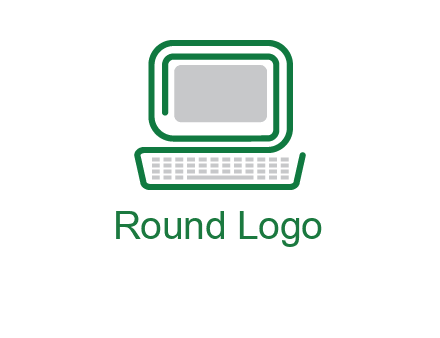 abstract monitor with keyboard icon