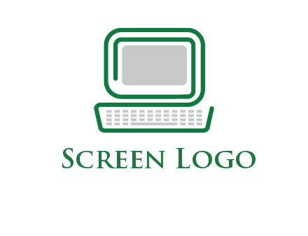 abstract monitor with keyboard icon