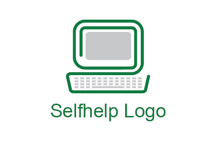 abstract monitor with keyboard icon