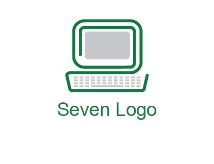 abstract monitor with keyboard icon