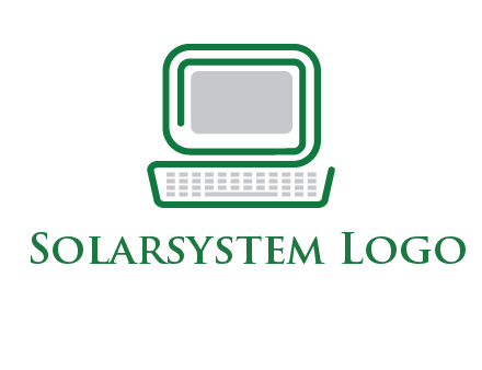 abstract monitor with keyboard icon