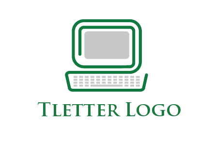 abstract monitor with keyboard icon