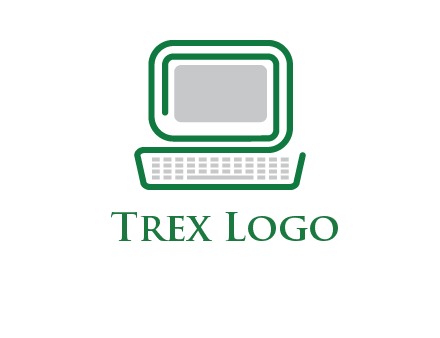 abstract monitor with keyboard icon