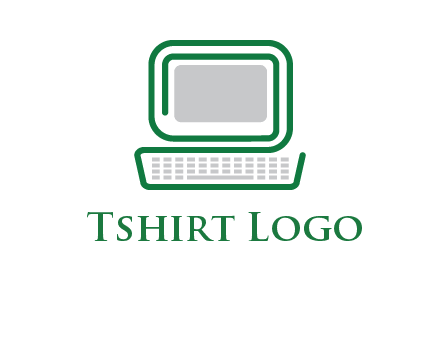 abstract monitor with keyboard icon