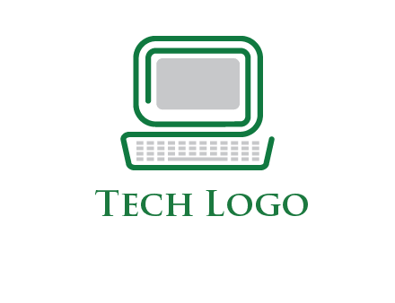 abstract monitor with keyboard icon