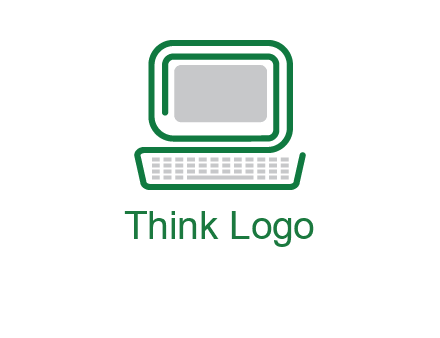 abstract monitor with keyboard icon
