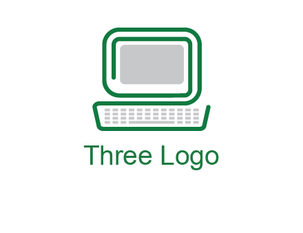 abstract monitor with keyboard icon