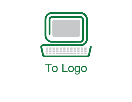 abstract monitor with keyboard icon