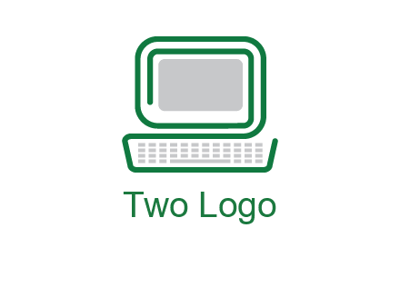 abstract monitor with keyboard icon