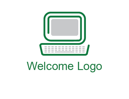 abstract monitor with keyboard icon