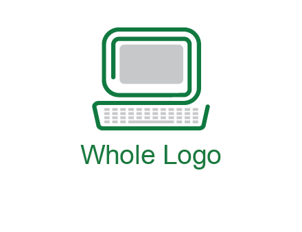 abstract monitor with keyboard icon