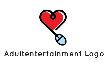 mouse is forming shape of heart logo
