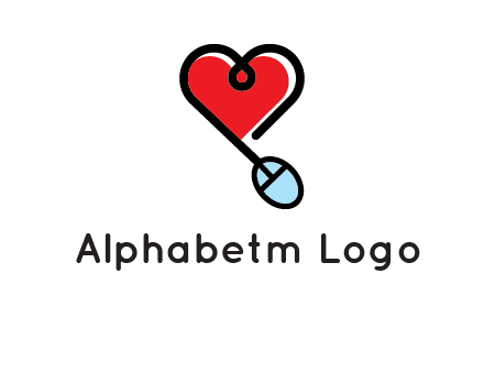 mouse is forming shape of heart logo
