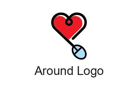mouse is forming shape of heart logo