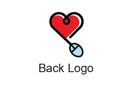 mouse is forming shape of heart logo