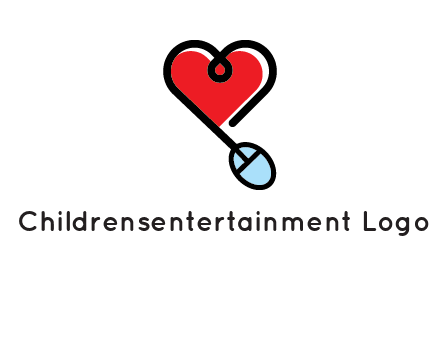mouse is forming shape of heart logo