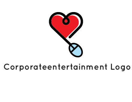 mouse is forming shape of heart logo