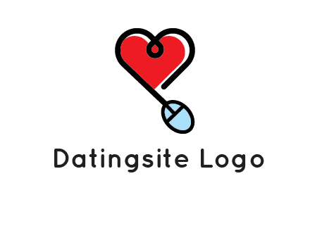 mouse is forming shape of heart logo