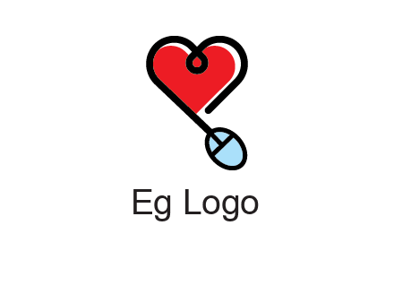 mouse is forming shape of heart logo
